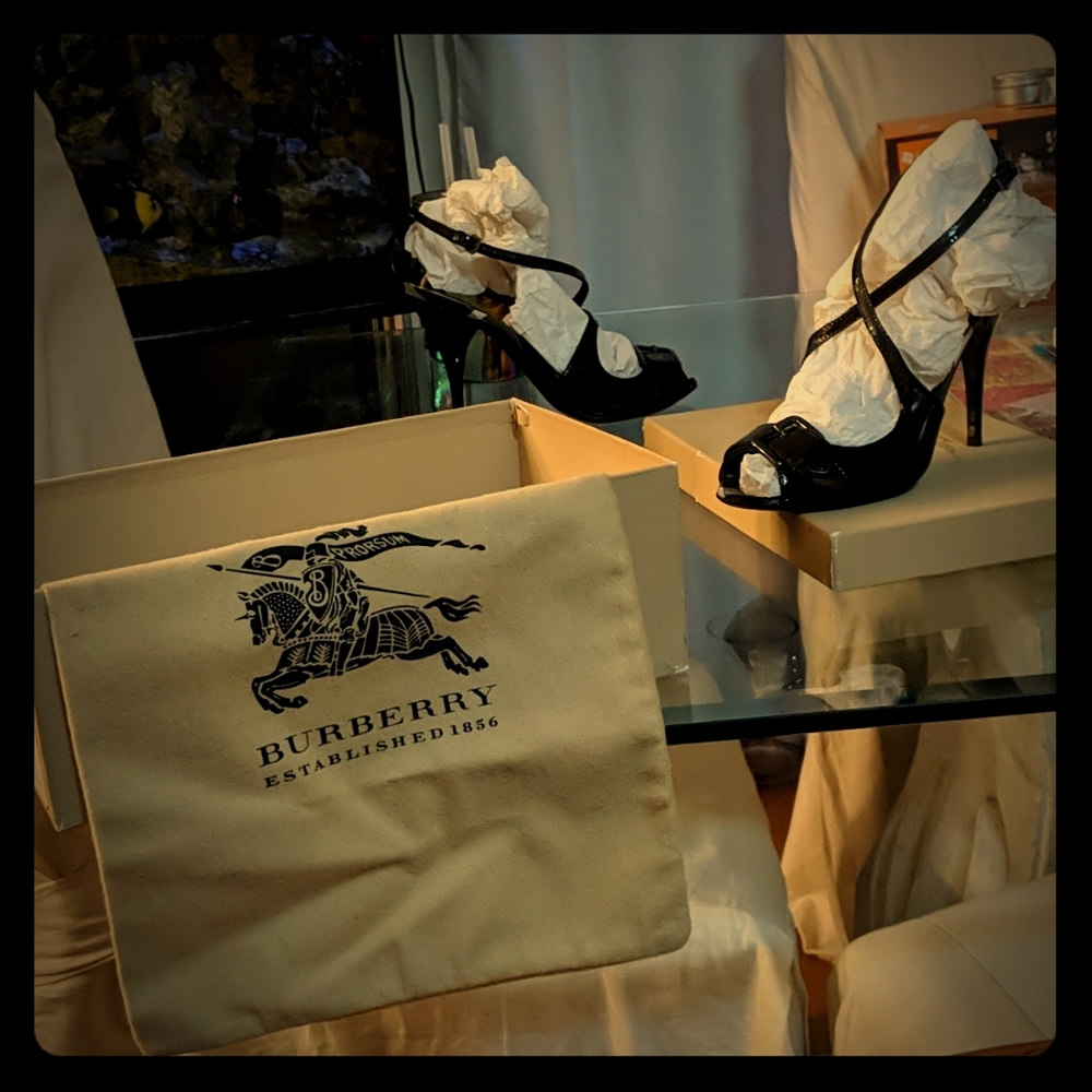 Vintage Black Strappy Burberry Heels